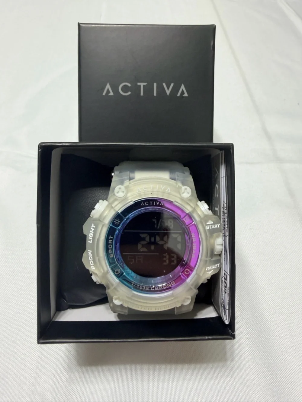 Ativa by Invicta Translucent Sport Digital Watch in Iridescent Blue-Purple